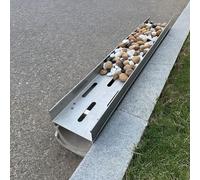 GFLPSQIA caniveau Drainage Tranchée De 9 11 15 17,5 20 25 30 35 Cm De Hauteur pour Le Drainage De L'allée, Système De Drainage De Tranchée en Forme De U pour Cour(W 10cm x H 11cm)