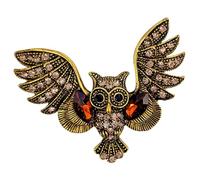 GFM® Broche chouette émaillée - Noël, Saint-Valentin, anniversaire, fête des mères (Brch-OL-AA)), Small, Métal, Cristal