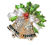 GFM® Broche de Noël Bonhomme de Neige Père Noël Clochettes Couronne - (BRCH-CHRIS-D/E), Small, Métal, Cristal