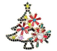 GFM Broche de Noël scintillante - Père Noël, arbre de Noël, couronne, Rudolph, bâton de bonbons, bonhomme de neige, renne (BRCH-CHRIS-C), Small, Métal, Cristal