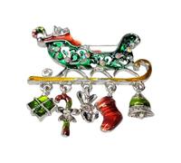 GFM® Broche de Noël scintillante - Père Noël, arbre de Noël, couronne, Rudolph, bâton de bonbons, bonhomme de neige, renne (BRCH-CHRIS-C), Small, Métal, Cristal