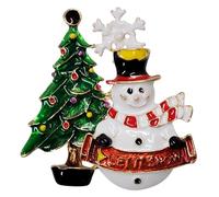 GFM® Broche de Noël scintillante - Père Noël, arbre de Noël, couronne, Rudolph, bâton de bonbons, bonhomme de neige, renne (BRCH-CHRIS-C), Small, Métal, Cristal