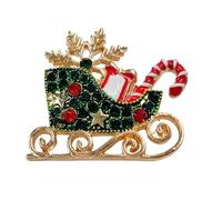GFM® Broche de Noël scintillante - Père Noël, arbre de Noël, couronne, Rudolph, bâton de bonbons, bonhomme de neige, renne (BRCH-CHRIS-C), Small, Métal, Cristal