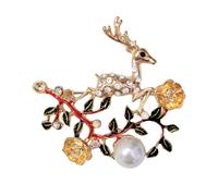 GFM Broche de Noël scintillante - Père Noël, arbre de Noël, couronne, Rudolph, bâton de bonbons, bonhomme de neige, renne (BRCH-CHRIS-C), Small, Métal, Cristal