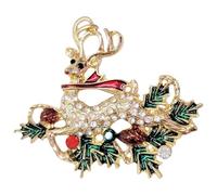 GFM Broche de Noël scintillante - Père Noël, arbre de Noël, couronne, Rudolph, bâton de bonbons, bonhomme de neige, renne (BRCH-CHRIS-C), Small, Métal, Cristal