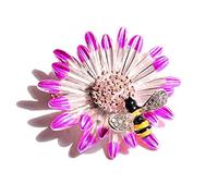 GFM® Broche fleur d'abeille - Cadeau de Noël, fête des mères, anniversaire, Saint-Valentin, Small, Métal
