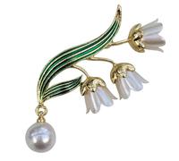 GFM Broche muguet en fausses perles, Small, Métal, Cristal