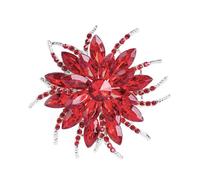 GFM Broche vintage en forme de fleur Art déco en cristal pour mariage, anniversaire, anniversaire de mariage, Small, Métal, Cristal