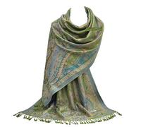 GFM® Châle style pashmina motif mosaïque florale (MSC-A), Msc11-vert