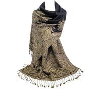 GFM® Châle style pashmina motif mosaïque florale (MSC-A), .Pnx-Phoenix-Noir, L