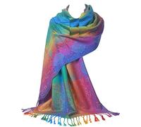 GFM® Écharpe de style pashmina arc-en-ciel soyeuse au toucher cachemire ou floral - Paisley - (PAIS-39-TX)