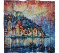 GFM® Écharpe en coton mélangé à base d'art de peinture - Écharpe toutes saisons (VCP), Cottages - Gogh