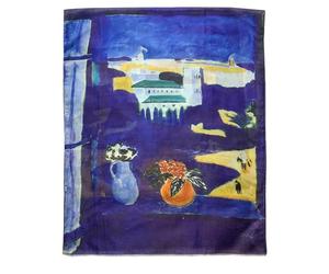 GFM® Écharpe en coton mélangé à base d'art de peinture - Écharpe toutes saisons (VCP), Henri Matisse-Fenêtre à Tanger, L