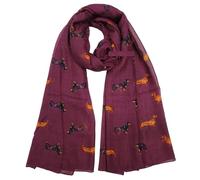 GFM® Écharpe imprimée chien teckel saucisse, .Dg-011-BRGLL-Bordeaux, L