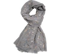 GFM Écharpe imprimée notes de musique en or rose pour femme pour le printemps et l'été -Mu-13-Gris clair- (FLD-MU-A013-HLBH)