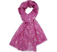 GFM® Foulard imprimé notes de musique or rose pour femme pour printemps et été, Mu-13-rose, L