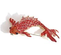 GFM® Magnifique broche en forme de carpe koï avec strass - Nouvel An chinois pour la Saint-Valentin, la fête des mères, un anniversaire de mariage, un anniversaire, Small, Métal