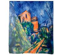 GFM® mélange de soie écharpe d'été basée sur l'art de la peinture (VSLK-Cezanne-On The Way to The Chateau) FS-VSLK-SC-3725-A