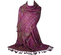 GFM® MSC-B Écharpe style pashmina à motif floral cachemire mosaïque, violet-Msc4-HLJMN