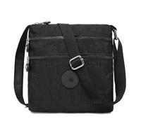 GFM® Sac à bandoulière en nylon imperméable de petite taille, mince, plat, forme étroite (NCB-28), S1-910-noir, Small