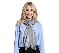 GFM SLK2 Écharpe de soirée en mousseline de soie pour mariage, demoiselles d'honneur, hijab, (SLK2-CH-Argent)