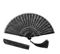 GFM® Spfan1-A-KLALL Éventail pliable à main en dentelle espagnole pour l'été, un mariage, un fan gitane français, un cadeau de fête, la danse (AA)