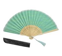 GFM® Spfan1-A-MNT Spfan1-A-MNT Éventail pliable à main en dentelle espagnole pour l'été, un mariage, un ventilateur gitan français vintage, danse