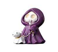 Gfm725 Statue de grim avec chien qui marche - Figurines d'Halloween - Décoration de table - Gfm725 (B, 4,5 x 6 x 6 cm)