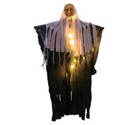 Gfm751 Décorations d'Halloween d'extérieur sombre, sans visage à suspendre dans une robe noire pour Halloween, cour, arbre, décorations d'extérieur à suspendre (gris, 85 x 54 cm)