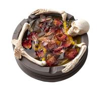 Gfm817 Bougies squelettes parfumées ambre gothique ferme et Halloween Marron 12 x 11,5 x 4 cm