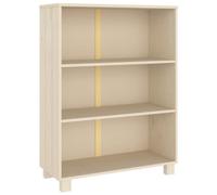 GFMGUEMV Bibliothèque Hamar en pin massif, marron miel, 85 x 35 x 112 cm, bibliothèque avec 3 étagères, stable et robuste, idéale pour ranger des livres et la décoration