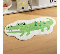 GFONYLG Tapis de salle de bain mignon en carton en forme d'animal absorbant et amusant pour salle de bain, baignoire, cuisine (crocodile, 40,6 x 73,9 cm)