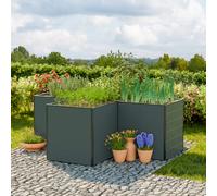 GFP Hobby 225 x 225 x 77 cm Carré potager surélevé, anthracite - (GFPV00561)