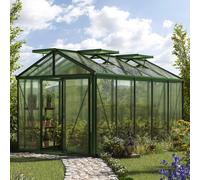 GFP Pro 235 x 385 cm Serre de jardin, revêtement par poudre vert, incl. kit d'accessoires Pro 2 - (GFPV00196)