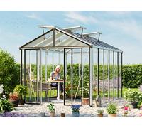 GFP Pro 263 x 388 cm Serre de jardin, couleur standard aluminium naturel, kit d'accessoires Pro 2 - (GFPV00707)