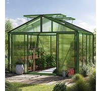 GFP Pro 311 x 311 cm Serre de jardin, revêtement par poudre vert, incl. kit d'accessoires Pro 1 - (GFPV00252)