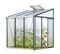 GFP Serre adossée Ella 33 - Panneaux en Polycarbonate d'env. 16 mm - 199x194 cm - Aluminium