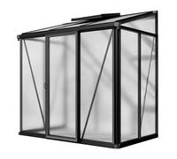 GFP Serre adossée Flora 23 - Panneaux en Polycarbonate d'env. 16 mm - 199x132 cm - Aluminium