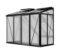 GFP Serre adossée Flora 24 - Panneaux en Polycarbonate d'env. 16 mm - 263x132 cm - Aluminium