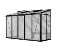 GFP Serre adossée Flora 25 - Panneaux en Polycarbonate d'env. 16 mm - 324x132 cm - Aluminium