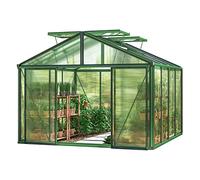 GFP Serre Asteria 22 Light 311x311 cm avec Cadre de Fondation intégré Panneaux Double paroi 12 mm, Couleur Vert Mousse