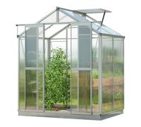 GFP Serre Picco 2 Cadre Aluminium 179 x 133 cm Panneaux en Polycarbonate de 6 mm avec Cadre de Fondation et ouvre-fenêtre Auto