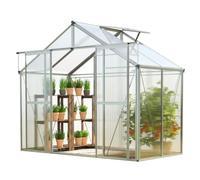 GFP Serre Topas 2 Cadre Aluminium 225x133 cm Plaques Double paroi 6 mm indéformables & résistantes aux intempéries