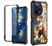 GFRGTFHYT Coque de téléphone pour Cricket Icon Pro 2026/ATT Motivate Pro 2 5G avec protecteur d'écran en verre trempé pare-chocs en TPU souple hybride double couche robuste résistant aux chocs, C Fox