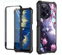 GFRGTFHYT Coque de téléphone pour Cricket Icon Pro 2026/ATT Motivate Pro 2 5G avec protecteur d'écran en verre trempé pare-chocs en TPU souple hybride double couche robuste résistant aux chocs, B Fox