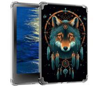 GFRGTFHYT Coque transparente pour Kindle Paperwhite 10e génération 6" et Signature Edition 2018 - Coque arrière fine en TPU souple pour liseuse Kindle Paperwhite - Attrape-rêves loup
