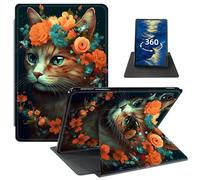 GFRGTFHYT Étui intelligent en cuir synthétique pour iPad Air 11" M2 (2024)/Air 6e/5e/4e génération (2024/2022/2020) 10,9 pouces en cuir synthétique avec support pivotant à 360 degrés avec fonction