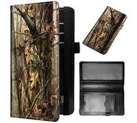 GFRGTFHYT Housse de chéquier pour homme et femme en cuir synthétique pour chéquier personnel, porte-cartes de crédit, portefeuille avec blocage RFID pour chèques en double, Arbre de camouflage