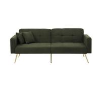 GFRYSBMQ Canapé-Lit avec Fonction Lit - Angle Réglable, Pieds Dorés, Coussins et Poches de Rangement Latérales, Canapé Convertible Élégant pour Espaces de Vie Domestiques