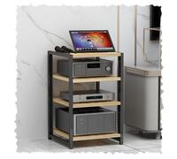 GFRYSBMQ Meuble de Rangement multimédia réglable en Bois à 4/5/6 Niveaux pour Support multimédia AV d'angle avec Support stéréo pour Composants Audio et vidéo (Naturel 60 cm 23,6 Pouces)